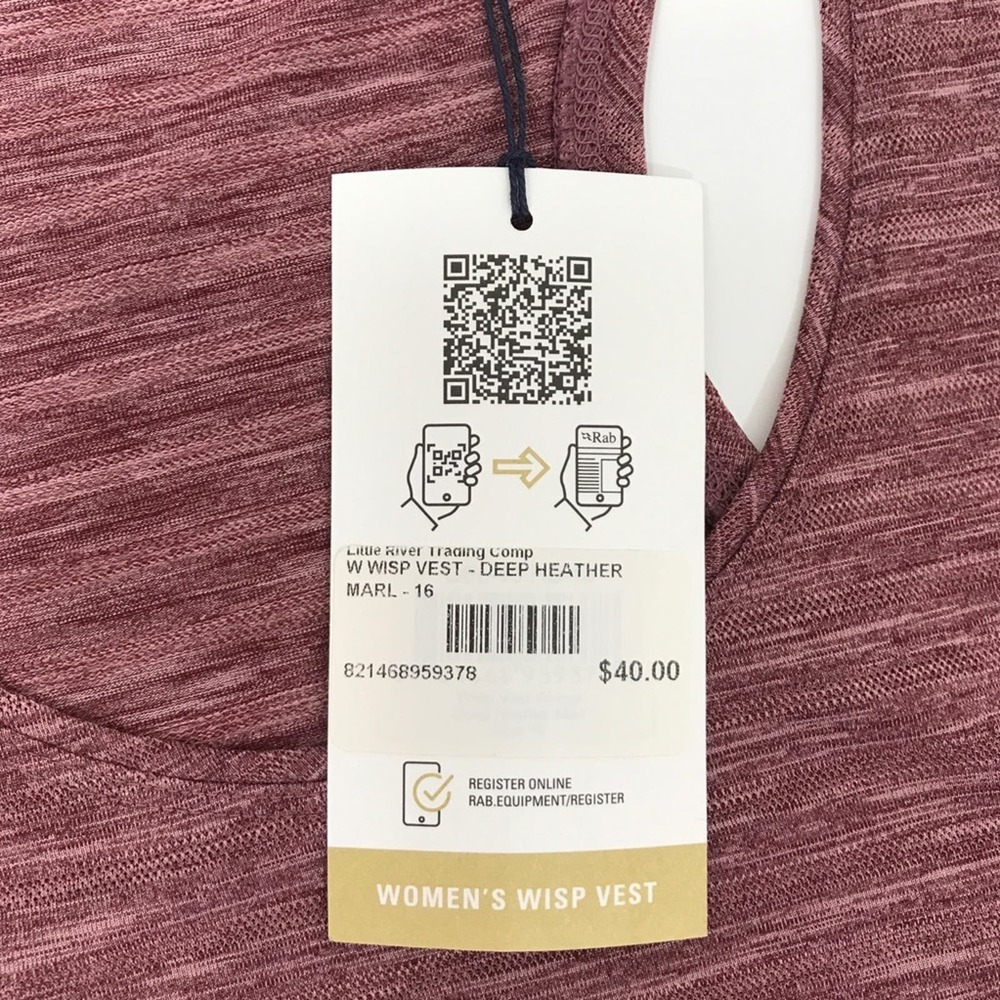 NWT Rab Womens Wisp Vest Storm Deep Heather Tank Top - Picture 6 of 9